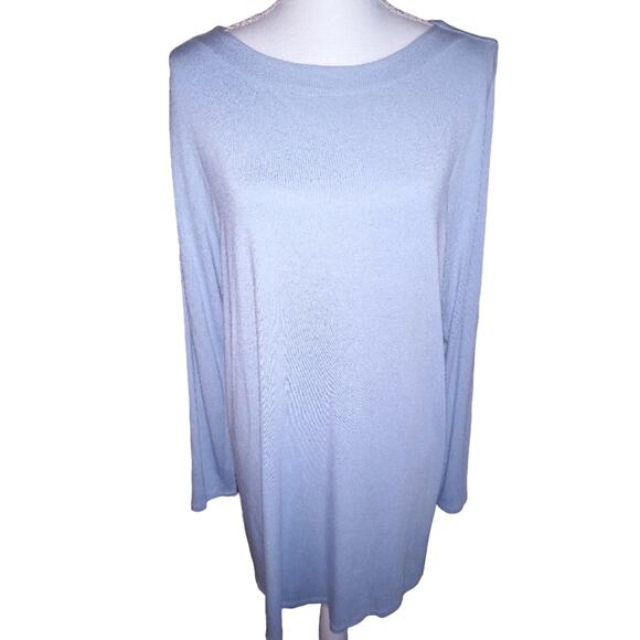 J. Jill Wearever Collection Tunic Dress Women's Size M - Baby blue Longsleeve - Picture 2 of 12